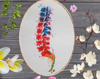 Spine #326 Anatomical Embroidery Cross Stitch Pattern Instant Download | Stitching | Cross Stitch Designs | Cross Pattern | How To Embroider