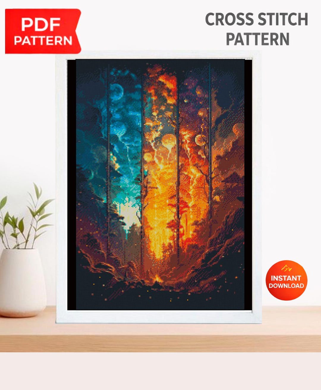Fantasy Forest Cross Stitch Pattern PDF, Magical Forest Embroidery ...