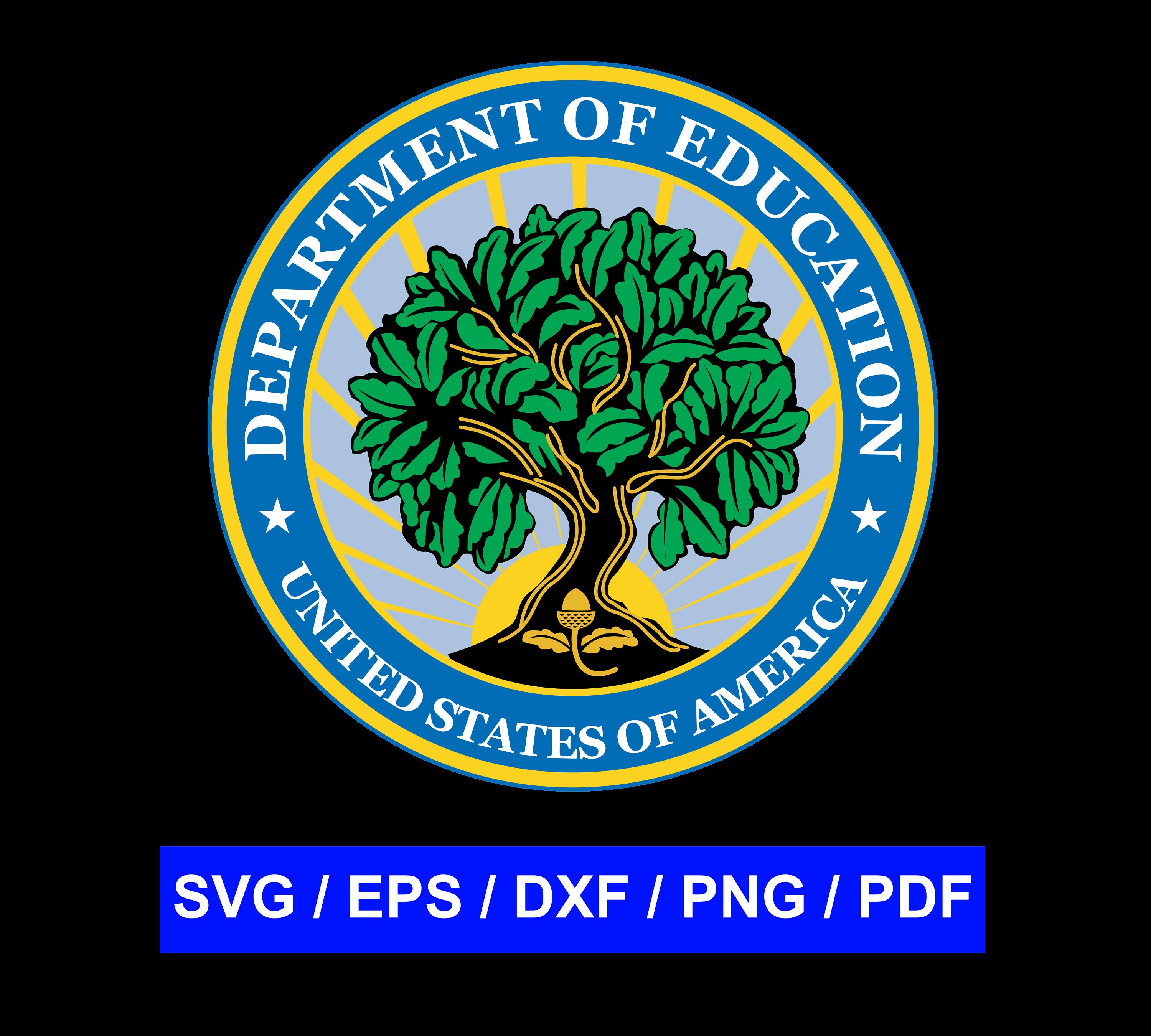 Department Of Education Emblem Logo Seal Vector Svg Eps Dxf Etsy