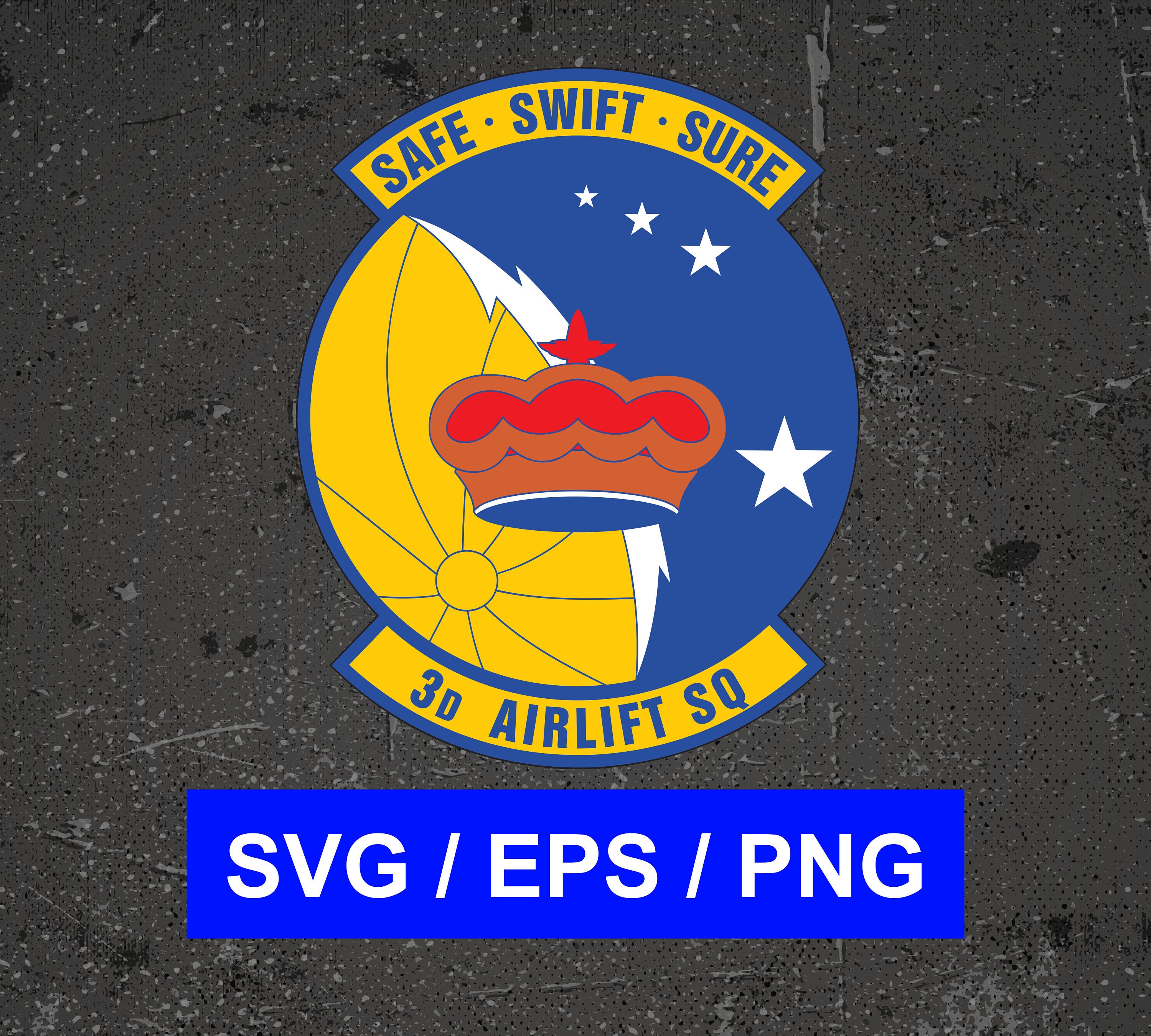 Air Force 3rd Airlift Squadron Emblem Insignia Vector Svg Eps Etsy