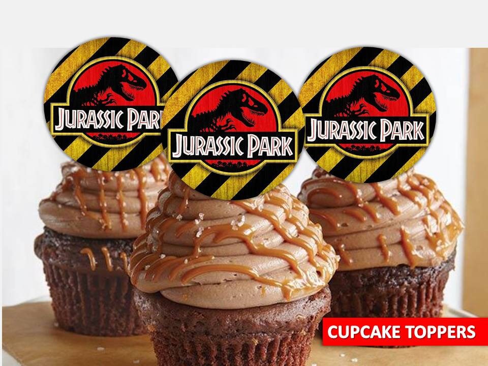 Jurassic park cupcake toppers jurassic park printable Etsy