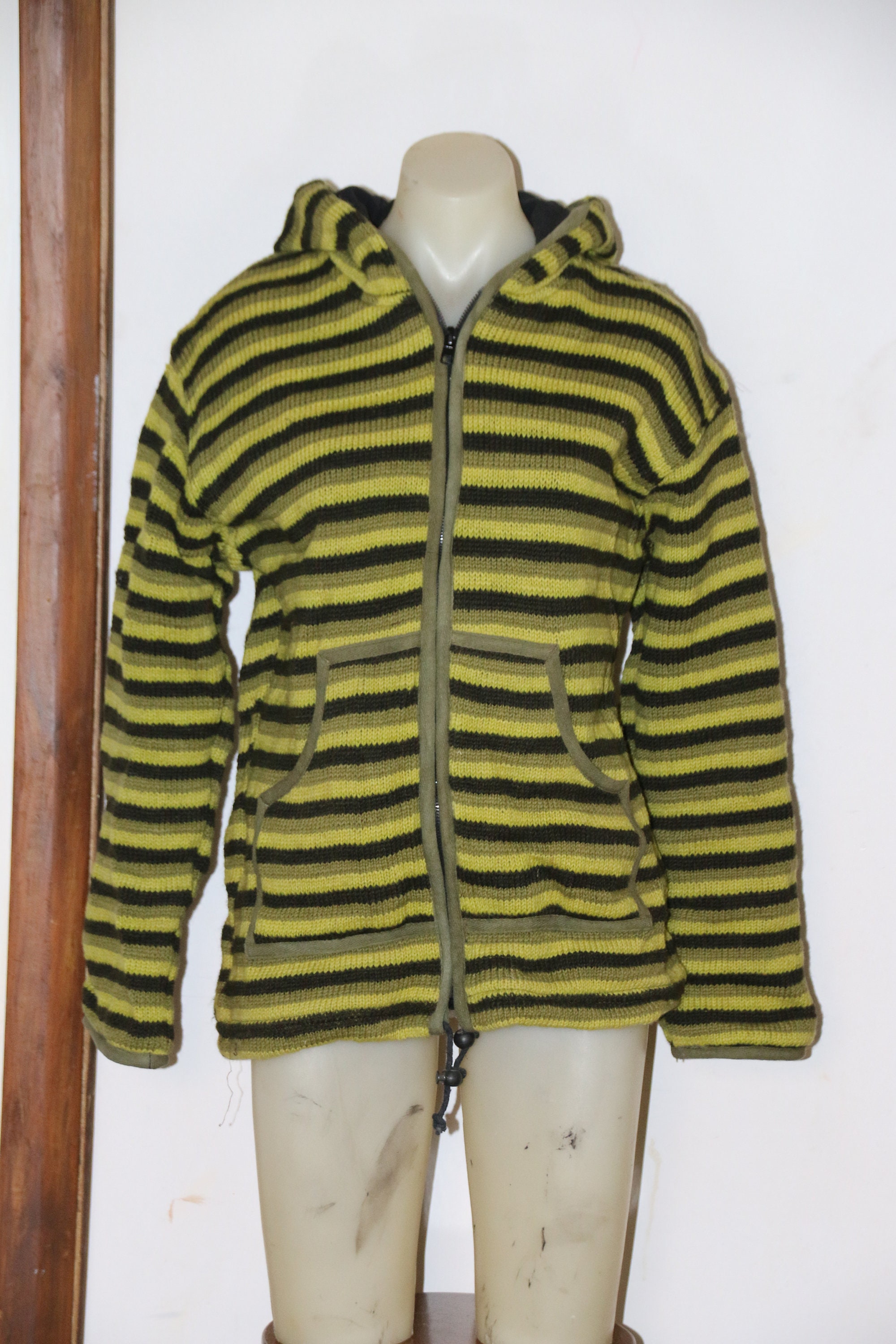 Yak Wool Thermal Hooded Unisex Jacket Large Etsy