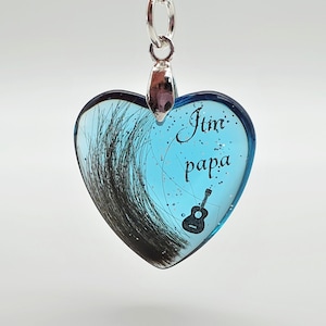 Dad memorial necklace, Lock of hair jewellery, Loss of Father gift, Hair keepsake necklace, Personalised heart locket, Hair Fur memento