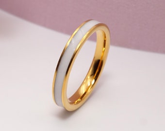 Narrow Tungsten Breastmilk Channel Ring: Keepsake Jewelry, Gold/Rose Gold Plated