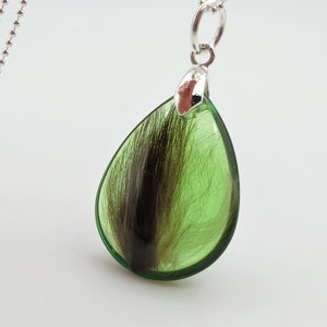 Pet Memorial jewelry, Green fur keepsake, Lock of hair necklace, Pet loss gift, Horse hair pendant, Personalised dog cat memorial locket