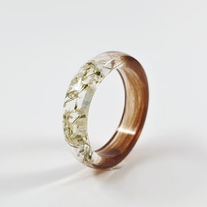 Ring eerste kapsel, haarlok aandenken, herdenkingsring witte bloem, haarherinneringssieraden, Moederdagcadeau, verlies van moeder vader huisdier paard