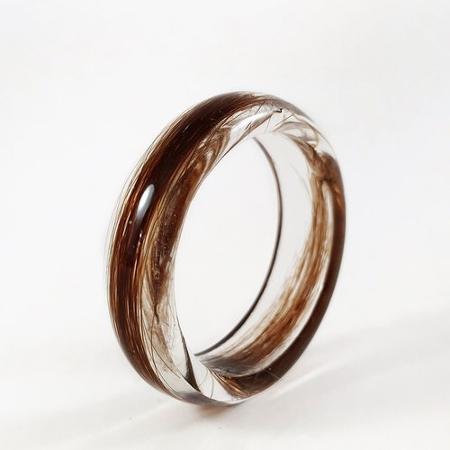Lock of Hair Keepsake Ring Custom Resin Jewelry Clear Etsy