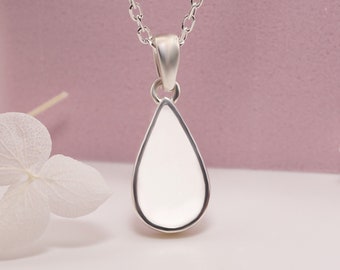Teardrop Breastmilk Keepsake Pendant: Sterling Silver or 9ct Gold