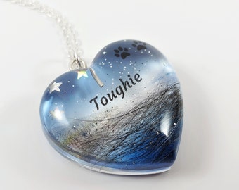 Pet Fur Keepsake, Sterling Silver Heart Locket, Photo Background