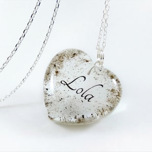 Custom pet cremation jewelry, Personalised Pet loss gift, Ashes memorial keepsake, Silver ashes jewelry Pet ashes pendant necklace Pet loss