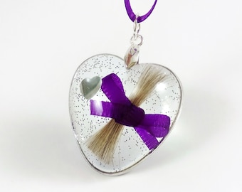 Harthaar aandenken hanger ketting, sterlingzilveren ketting, herdenkingssieraden