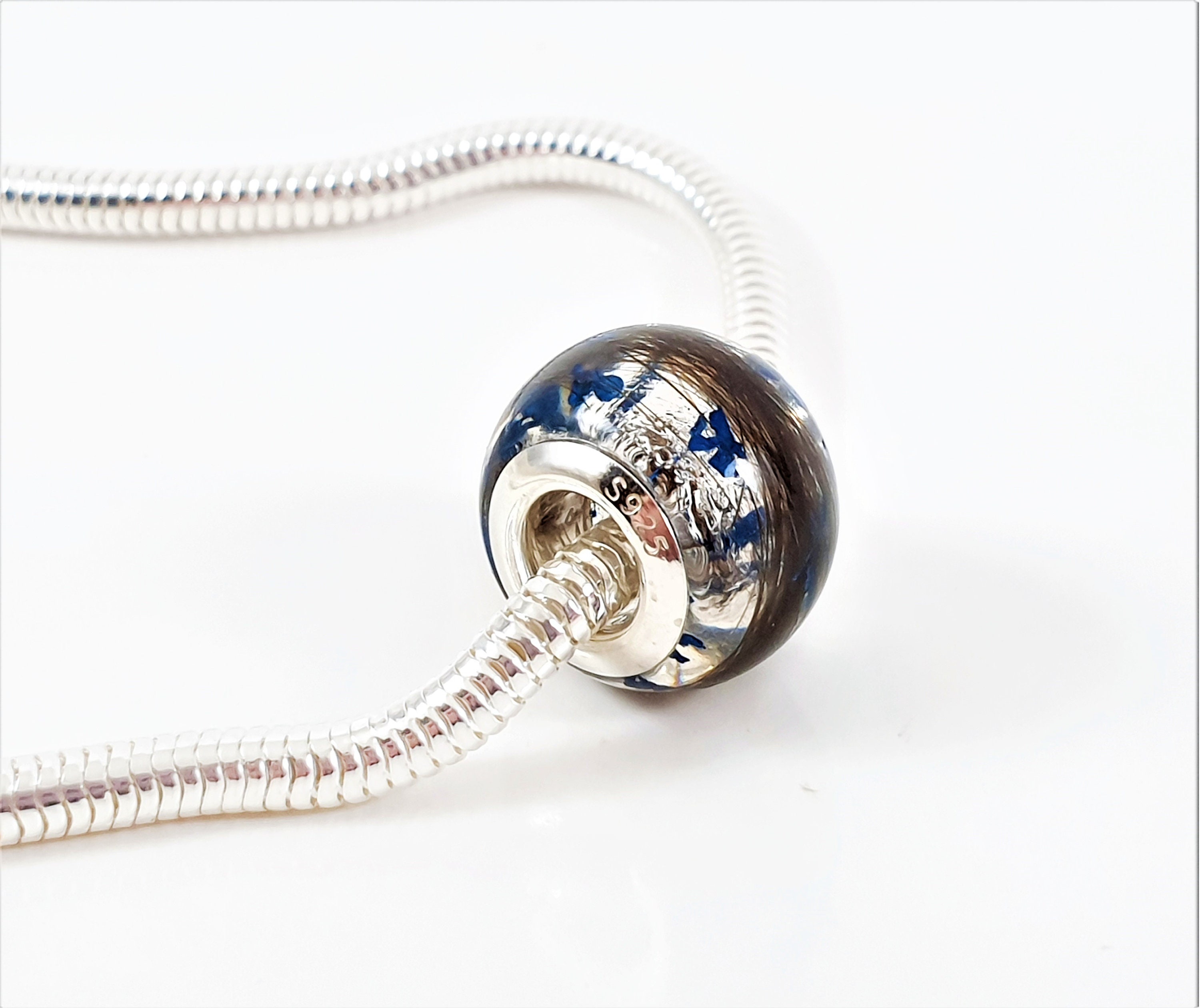 Lock of Hair Bead Memorial European Bead Bracelet Hair Etsy UK