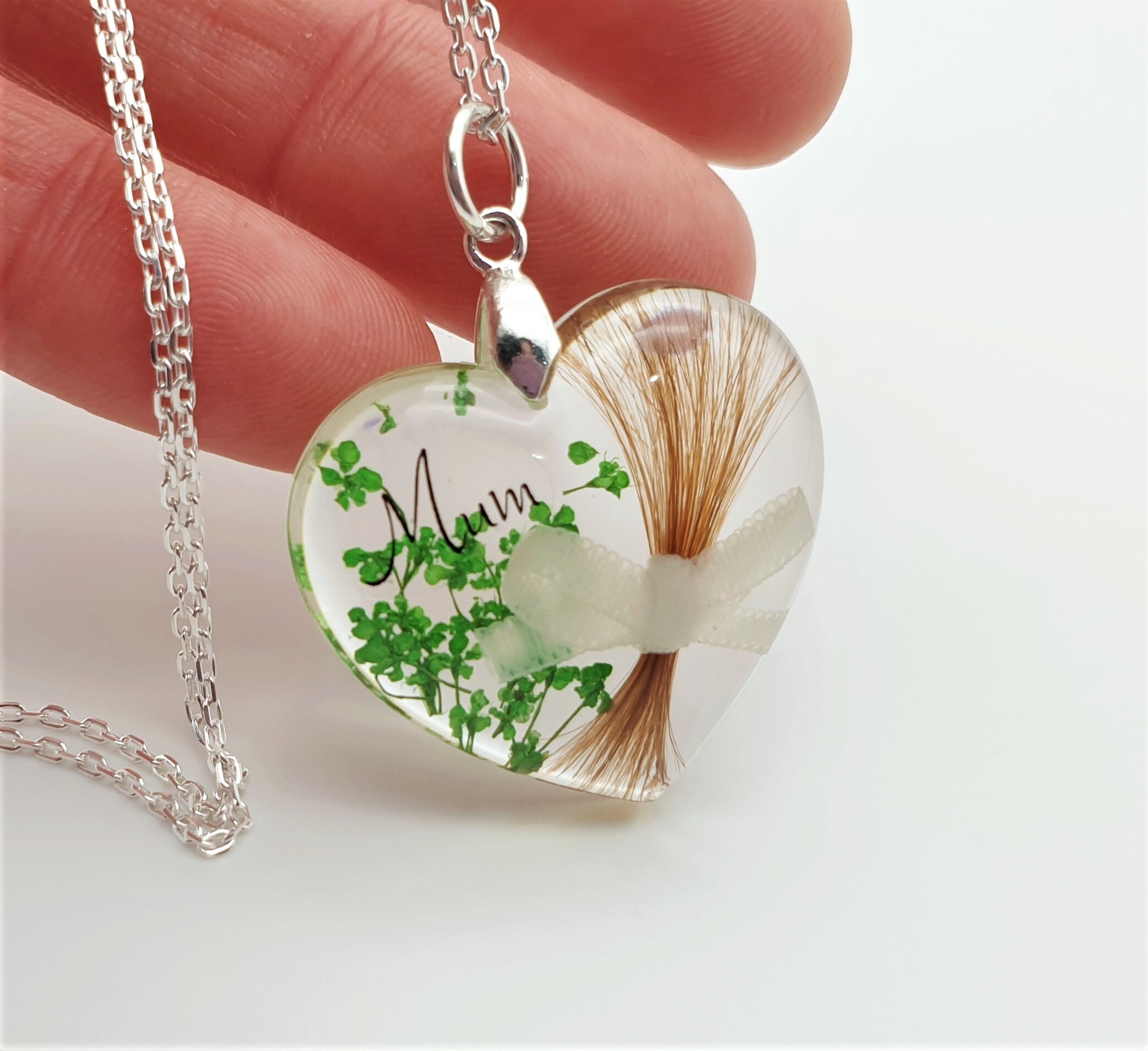 Hair memorial locket Loss of mum gift Lock of hair keepsake Etsy