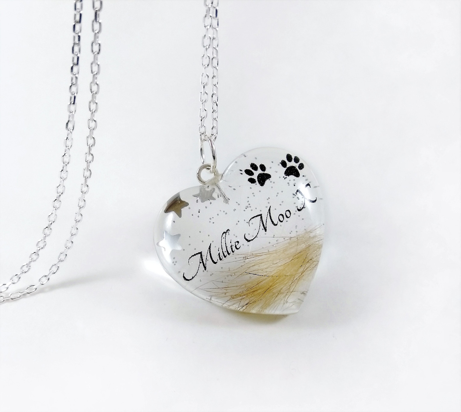 Custom pet hair keepsake Heart memorial locket Pet loss Etsy