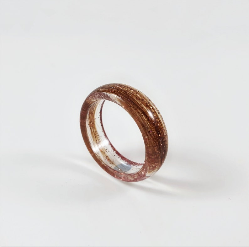 Memorial Hair Keepsake Ring With Glitter Lock of Hair Etsy