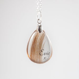 Personalised hair keepsake Memorial necklace lock of hair Baby first haircut keepsake Child loss jewelry Personalised Christmas Gift For Mum