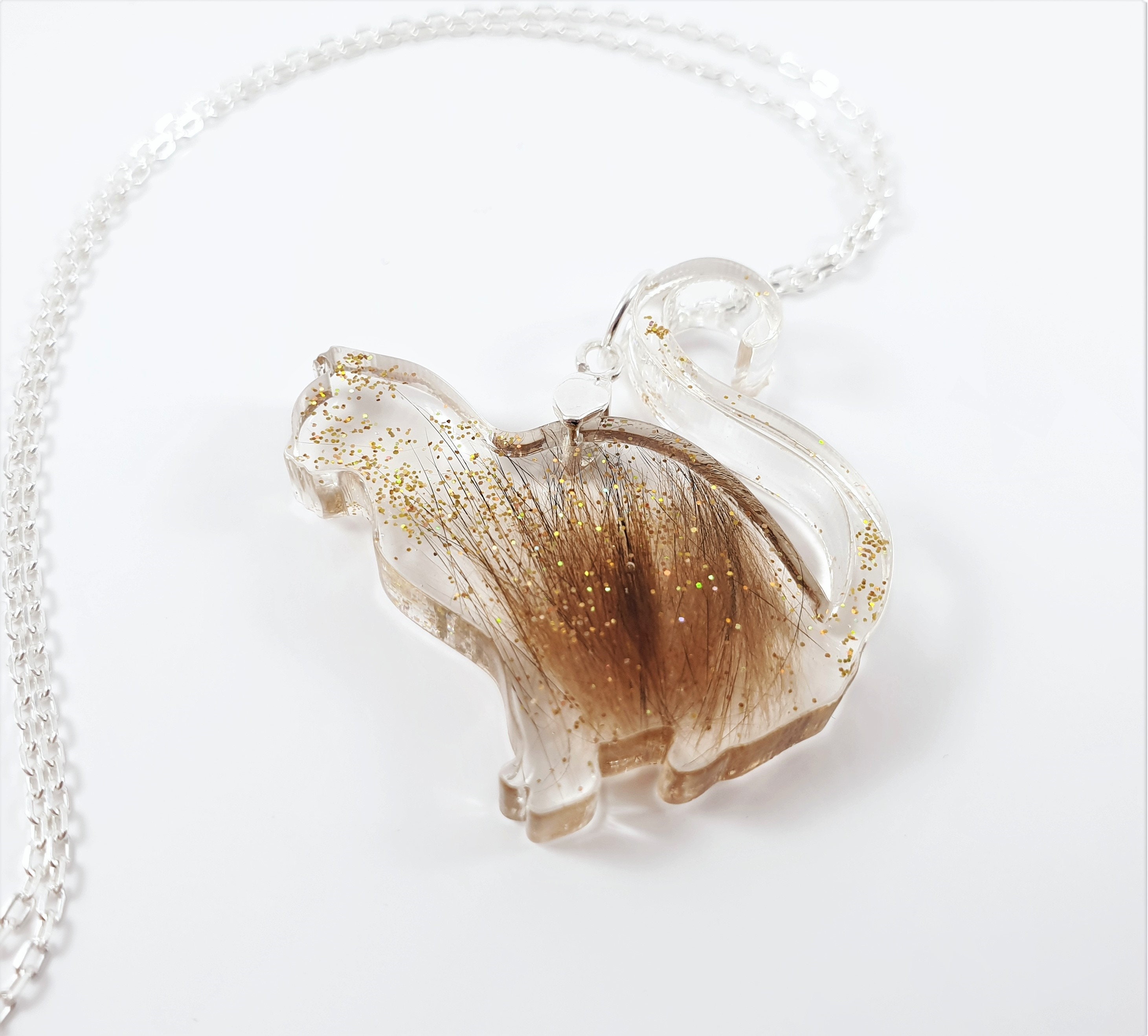 Cat Fur Necklace Hair Keepsake Jewelry Cat Shaped Locket Etsy UK