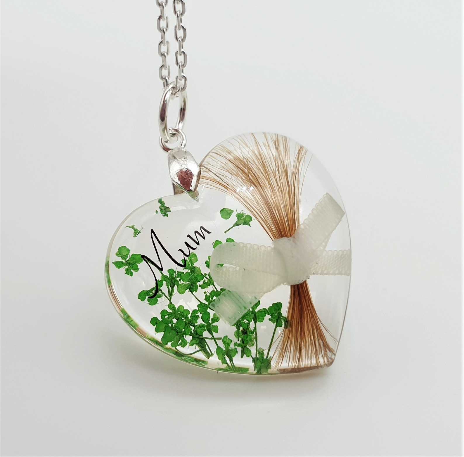Hair Memorial Locket, Loss of Mum Gift, Lock of Hair Keepsake Necklace Personalised Memorial
