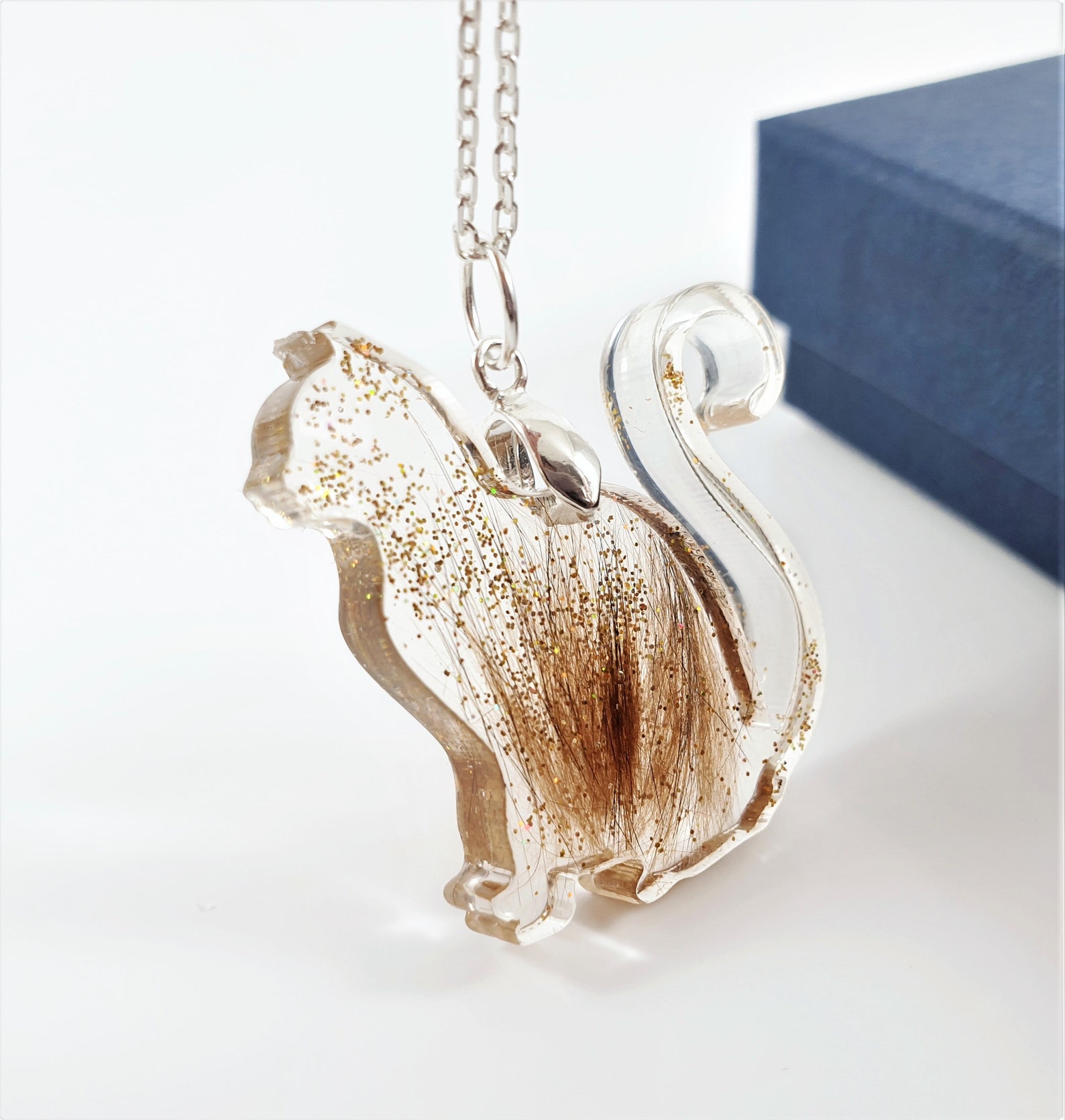 Cat Fur Necklace Hair Keepsake Jewelry Cat Shaped Locket Etsy