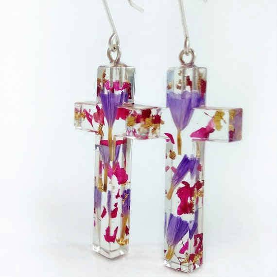 Real sale cross earrings