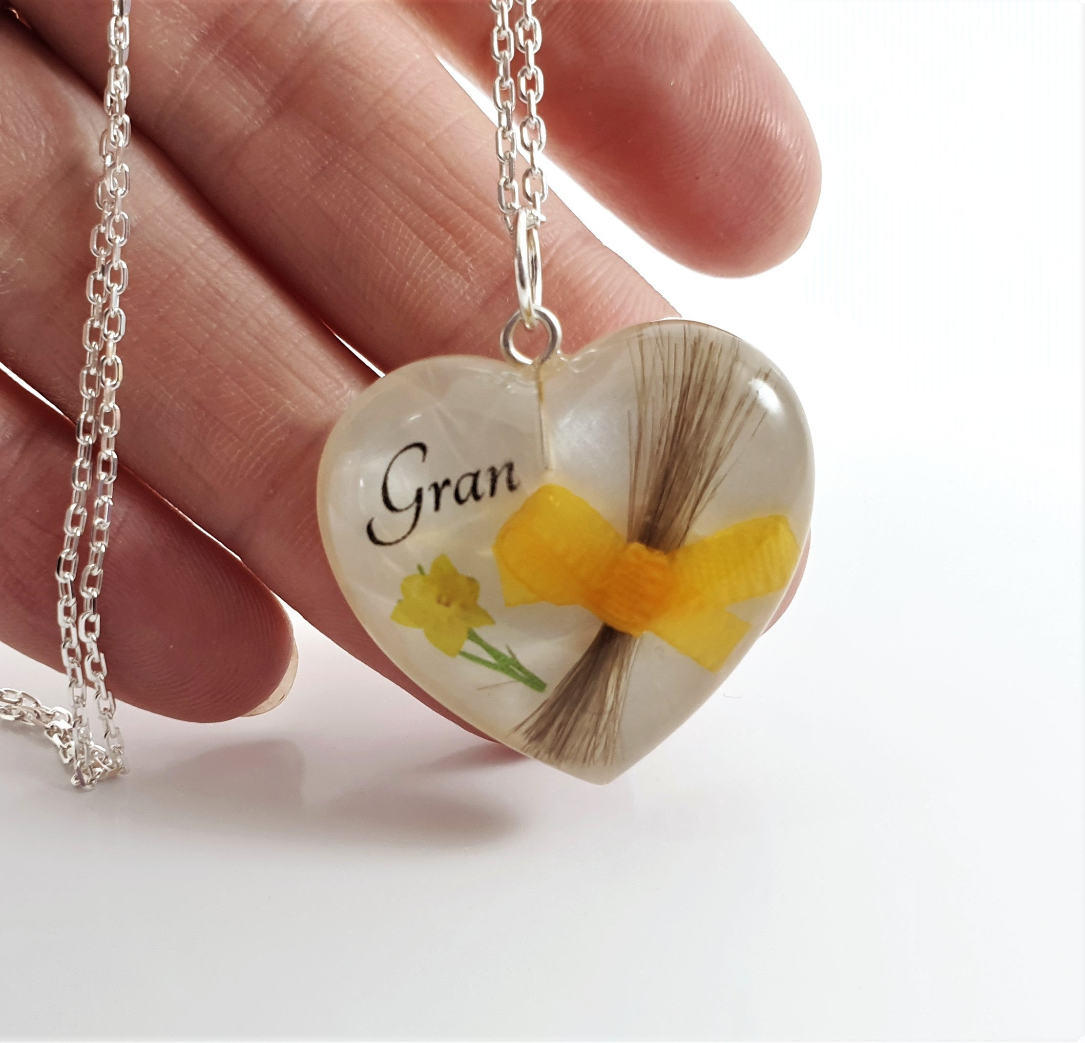 Hair keepsake necklace Lock of hair memorial jewellery Mum Etsy