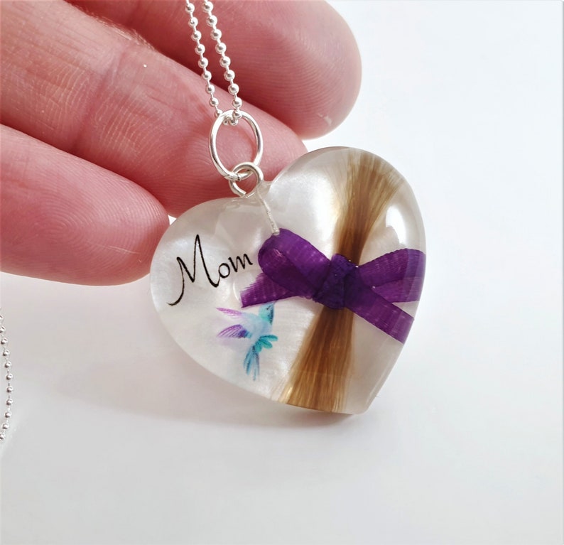 Hair keepsake necklace Lock of hair memorial jewellery Mum Etsy