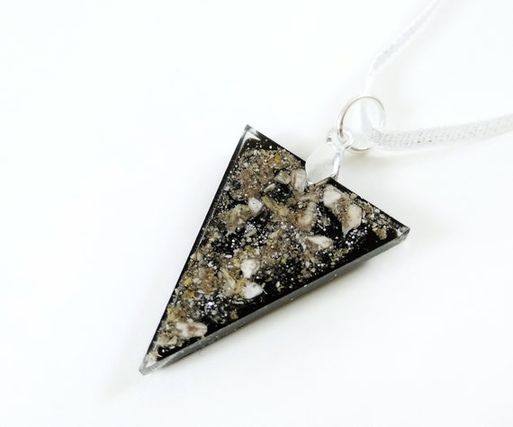 Black And Silver Ashes Necklace Pet Cremation Jewelry Custom Etsy