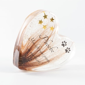 Pet Fur Heart Keepsake Paperweight, You Let Paw Prints on My Heart Ornament, Pet Memorial, Loss of Dog Cat, Christmas Gift