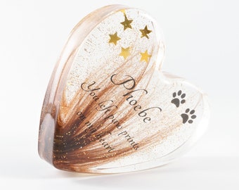 Pisapapeles de recuerdo con forma de corazón de pelo de mascota: Adorno conmemorativo para mascotas