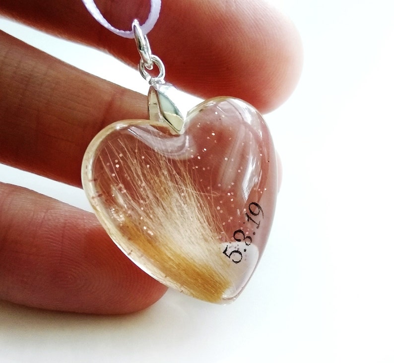 Pet hair keepsake Custom memorial jewelry Small heart Etsy