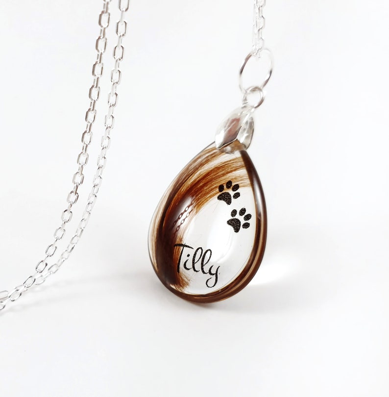 Pet Memorial Keyring Pet's Fur Keepsake With Name Hair Etsy