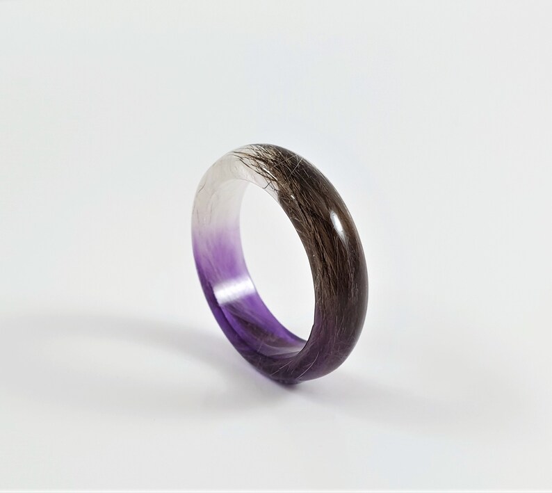 Purple Memorial Ring Lock of Hair Keepsake Hair Locket Ring Etsy UK