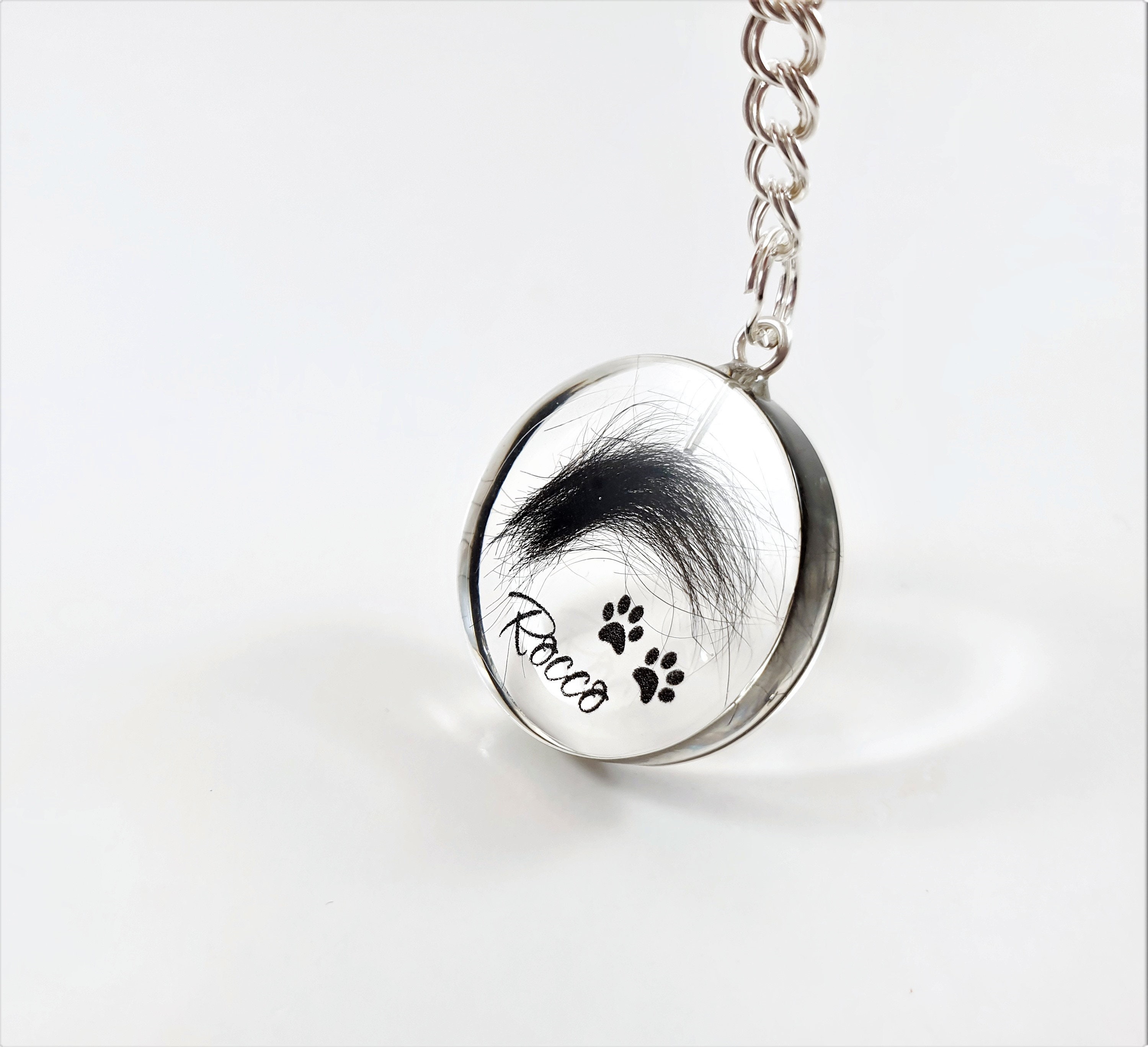 Medaglione In Vetro Argento Sterling: Ricordo Per Animali Domestici Con I Capelli Del Bambino - Italia - Foto 7