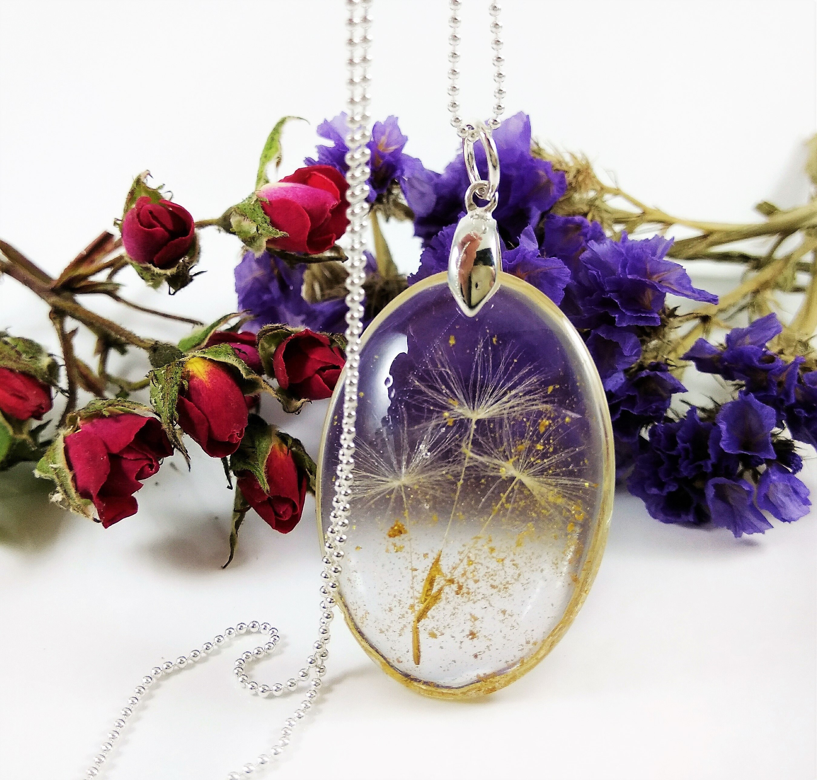 【Hei】dandelion pendant necklace〜花のネックレス★韓国発 Amazon.com: Dandelion Necklace, Make A Wish, Gold, Silver or