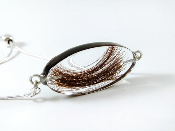 Memorial Hair Bracelet Lock of Hair Keepsake Adjustable Sterling