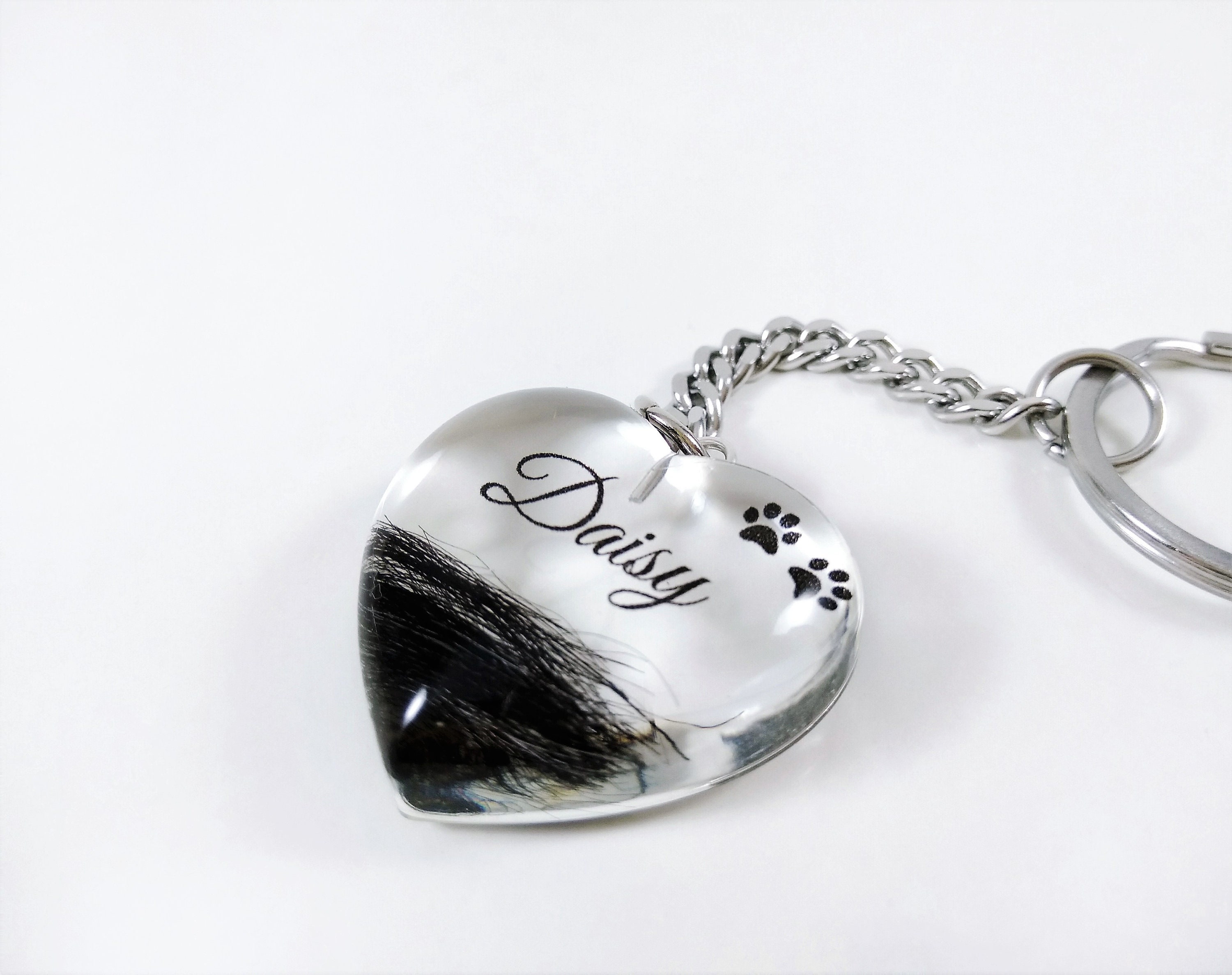 Personalised Pet Hair Locket Memorial Heart Pendant with Name Etsy