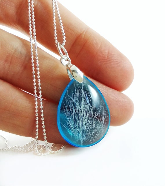 Pet Fur Keepsake Cat Fur Necklace Memorial Jewelry Pet Loss