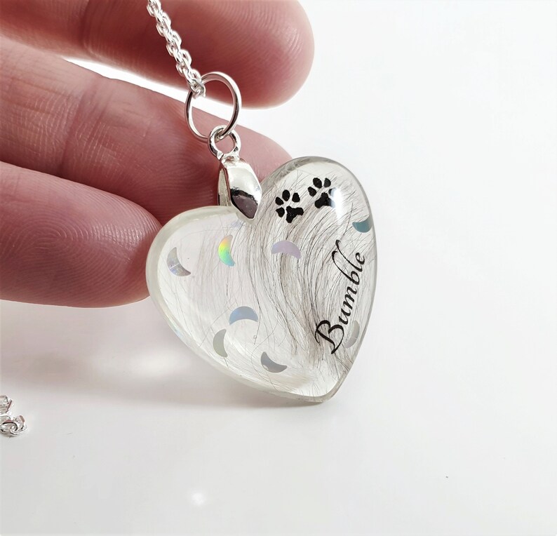 Pet hair keepsake Custom memorial jewelry Small heart Etsy