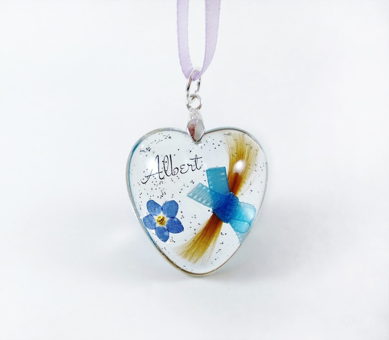 Lock of Hair Keepsake Baby First Hair Locket Heart Memorial Etsy