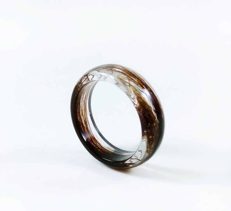 Lock of Hair Keepsake Ring Custom Resin Jewelry Clear Etsy