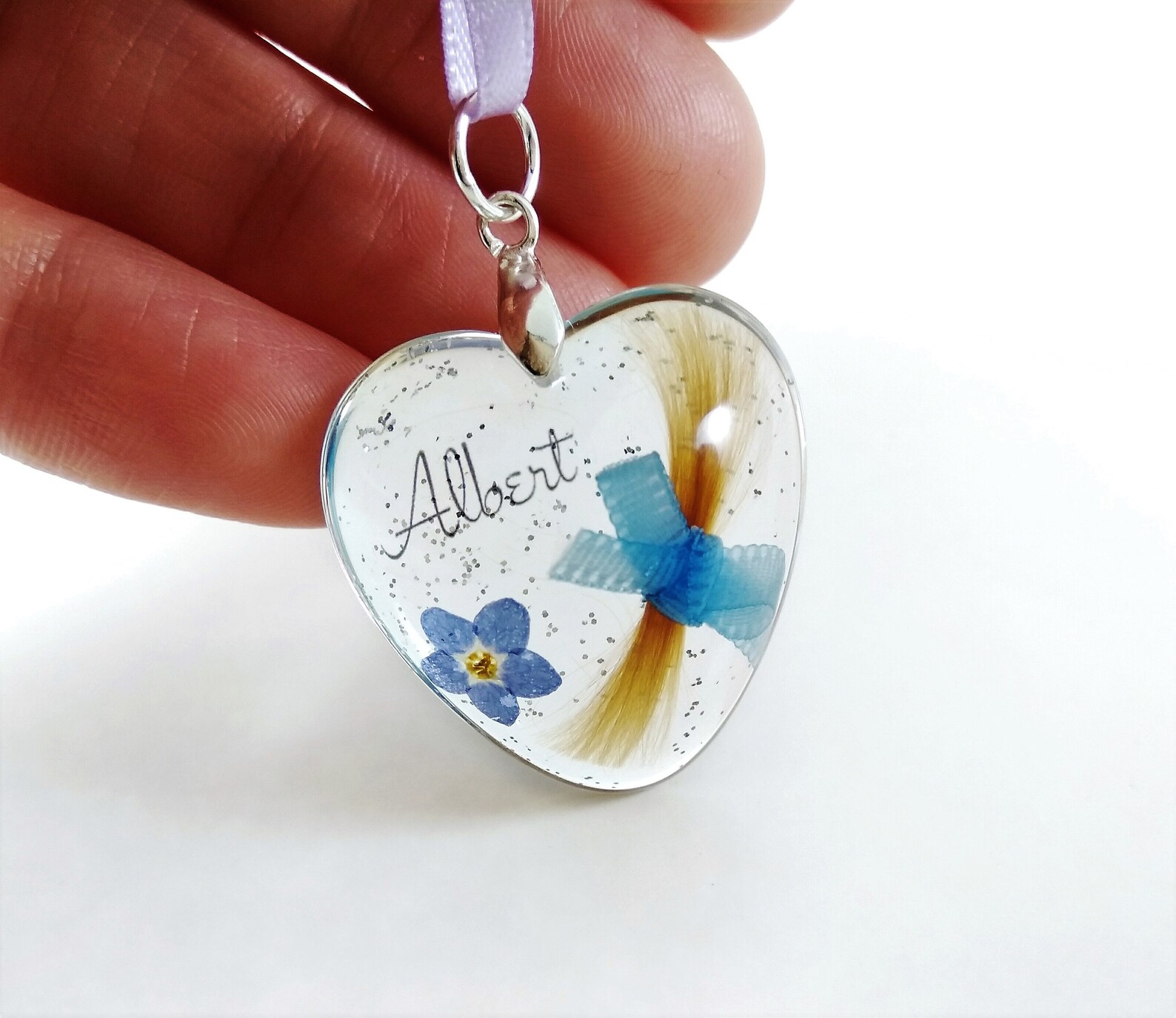 Lock of hair keepsake Baby first hair locket Heart memorial Etsy