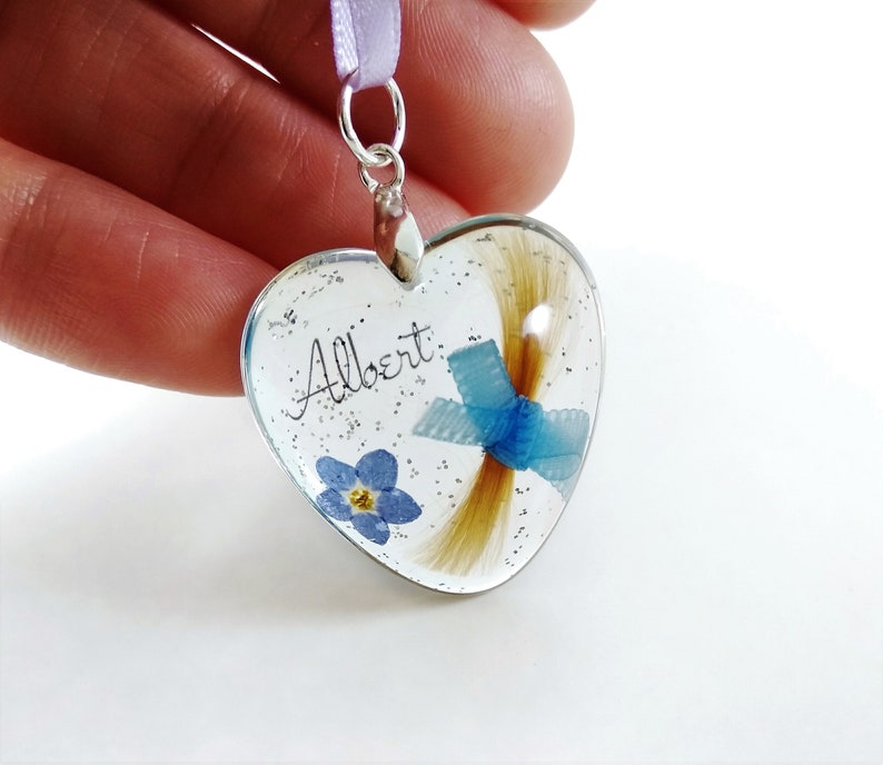 Lock of Hair Keepsake Baby First Hair Locket Heart Memorial Etsy