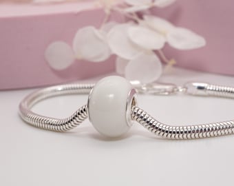 Sterling Silver Breastmilk Bead Charm: Keepsake Jewelry for Charm Bracelets