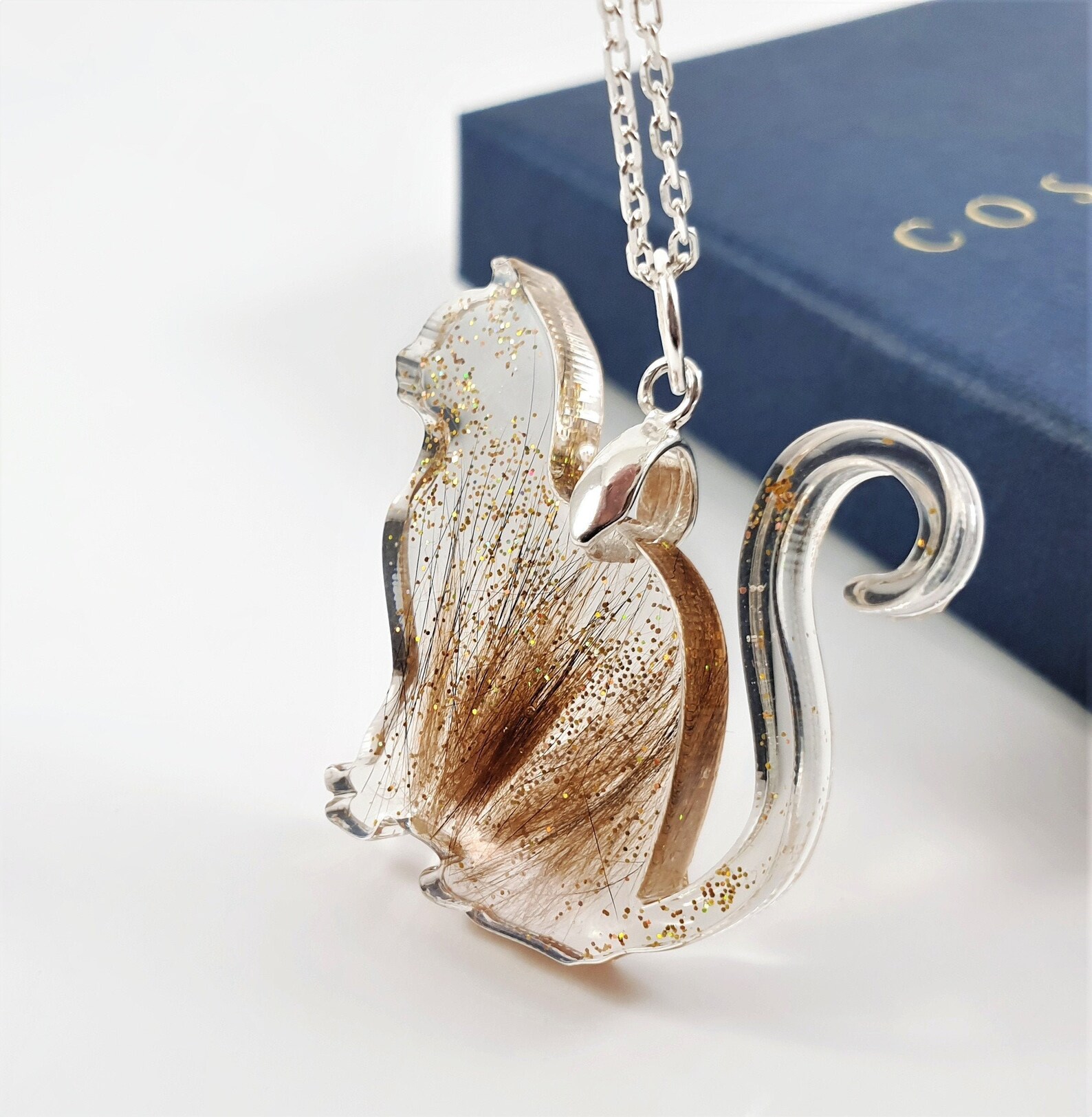 Cat Fur Necklace Hair Keepsake Jewelry Cat Shaped Locket Etsy