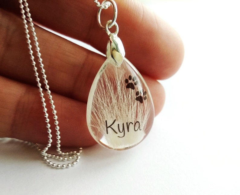 Pet Memorial Keyring Pet's Fur Keepsake With Name Hair Etsy