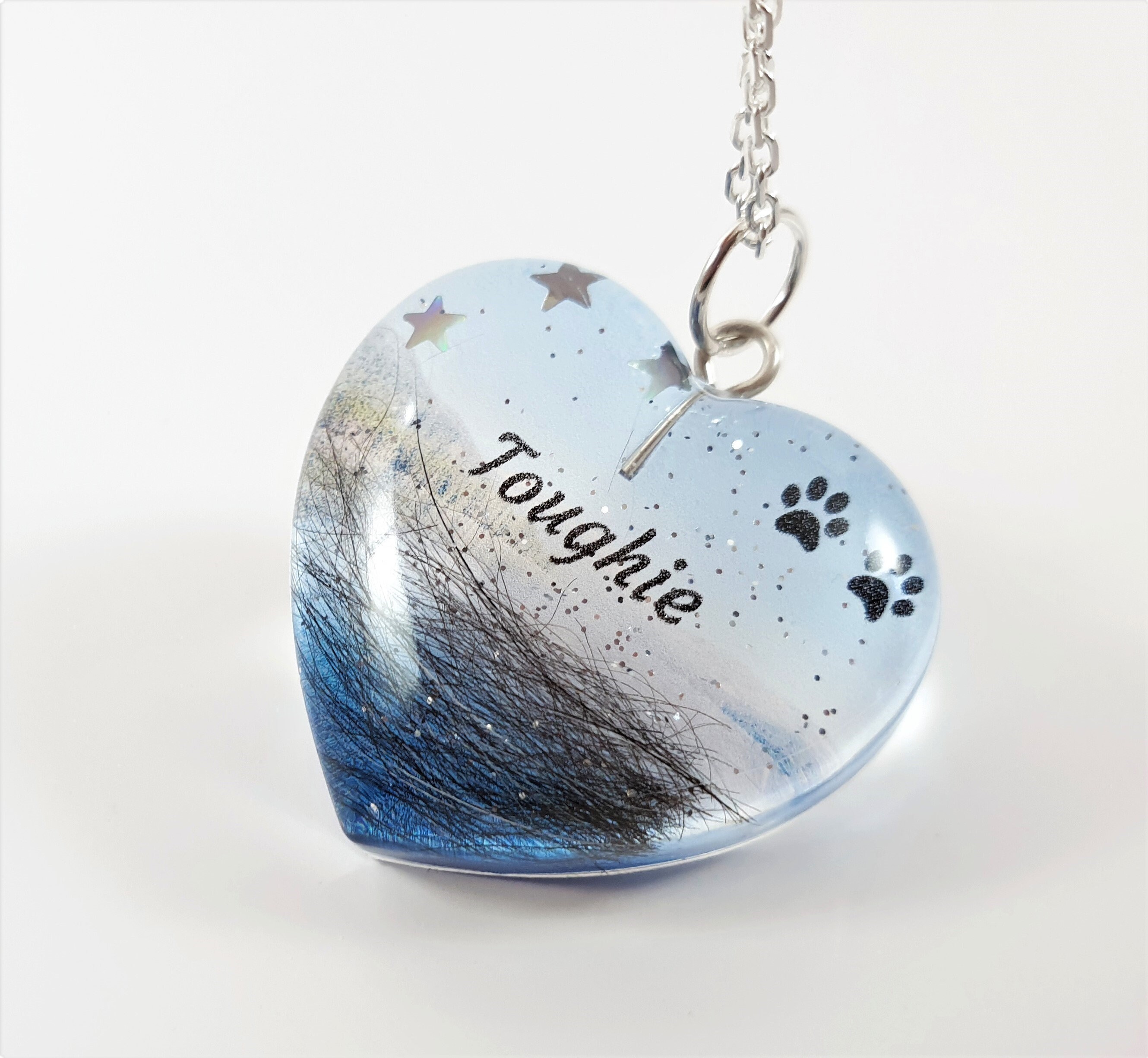 Pet hair keepsake with photo background Lock of hair Etsy