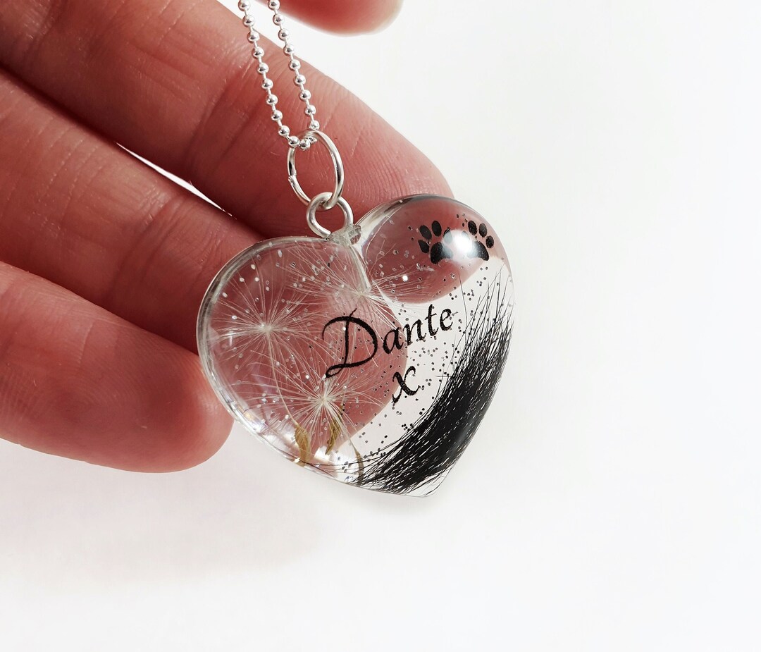 Personalised Pet Hair Locket Memorial Heart Pendant With Name Etsy UK