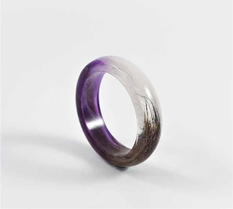 Purple Memorial Ring Lock of Hair Keepsake Hair Locket Ring Etsy UK