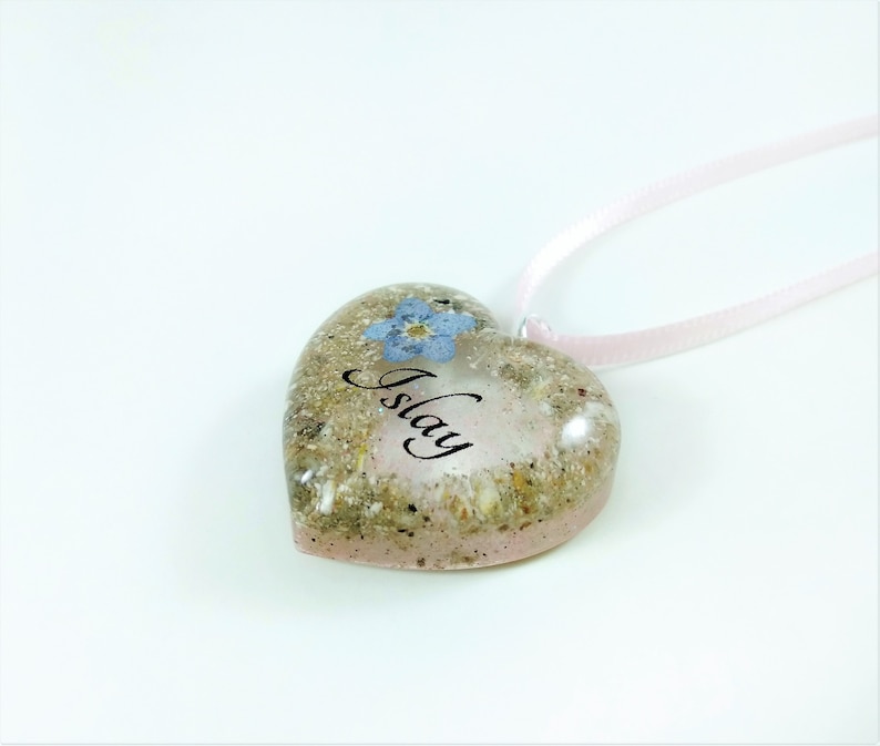Personalised pet memorial jewellery Forget me not cremation pendant Pet loss urn ashes Personalised Christmas Gift Custom ashes necklace