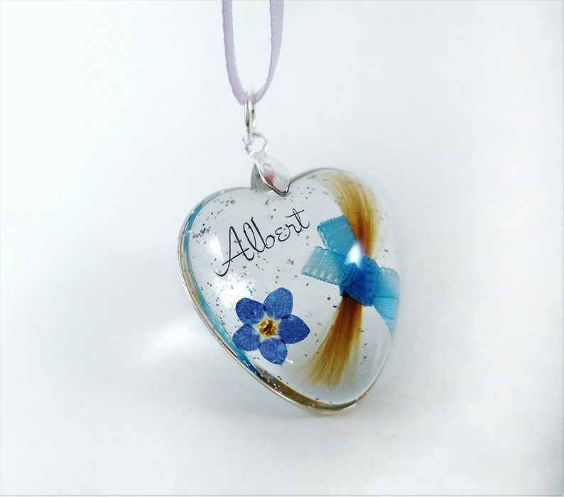 Lock of Hair Keepsake Baby First Hair Locket Heart Memorial Etsy